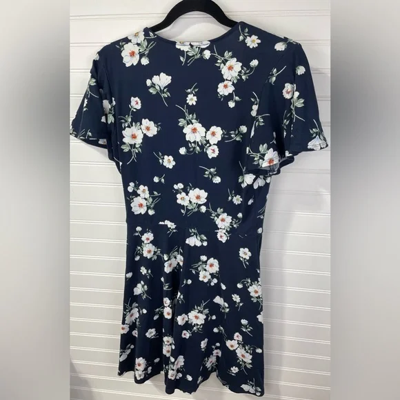 BCX Blue Floral Dress Large Women’s - Picture 4 of 8